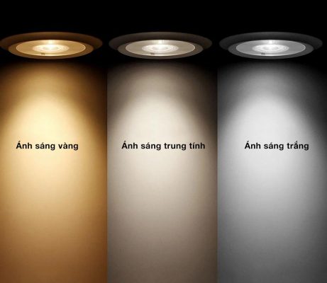 ánh sáng 3 màu của đèn ốp trần