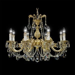 Đèn Chùm Đồng Pha Lê Tiệp Khắc 1710/8 PT White