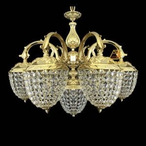 Đèn Chùm Đồng Pha Lê Tiệp Khắc 1786-6+1