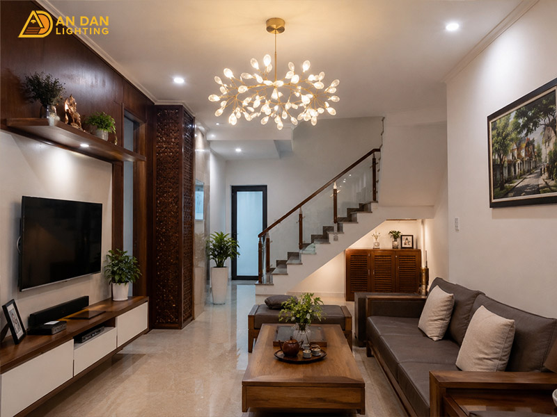 Đèn trần phòng khách giải pháp chiếu sáng gọn đẹp cho phòng khách hiện đại