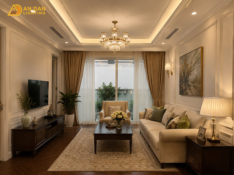 Tư vấn đèn trang trí giúp phòng khách sáng đều và sang hơn