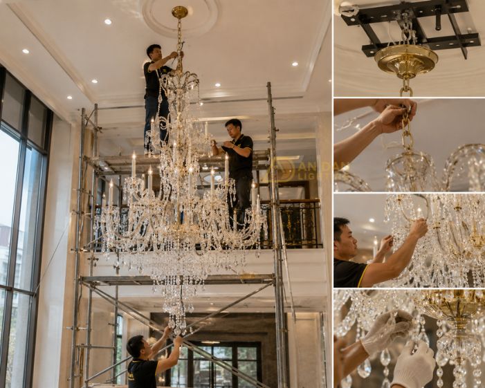 Bảo trì đèn thông tầng mà không cần giàn giáo