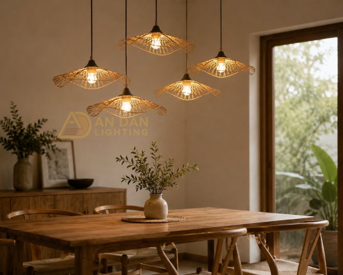 Các kiểu đèn thả phù hợp cho bàn ăn, phòng bếp