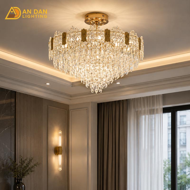 Có nên mua đèn chùm pha lê phòng khách giá rẻ?