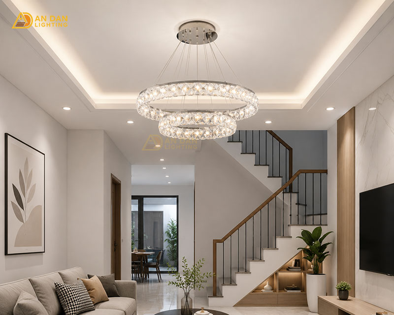 Lắp đèn chùm pha lê cho trần thạch cao cần lưu ý gì?