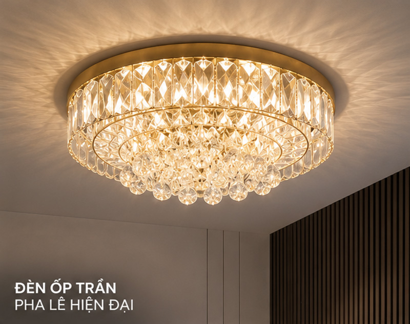 Đèn ốp trần pha lê