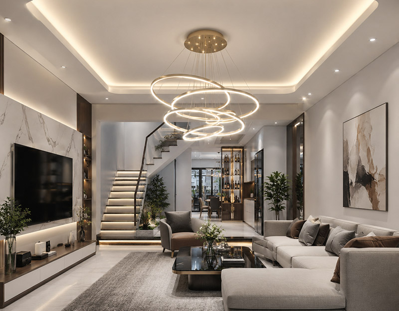 đèn trần led phòng khach