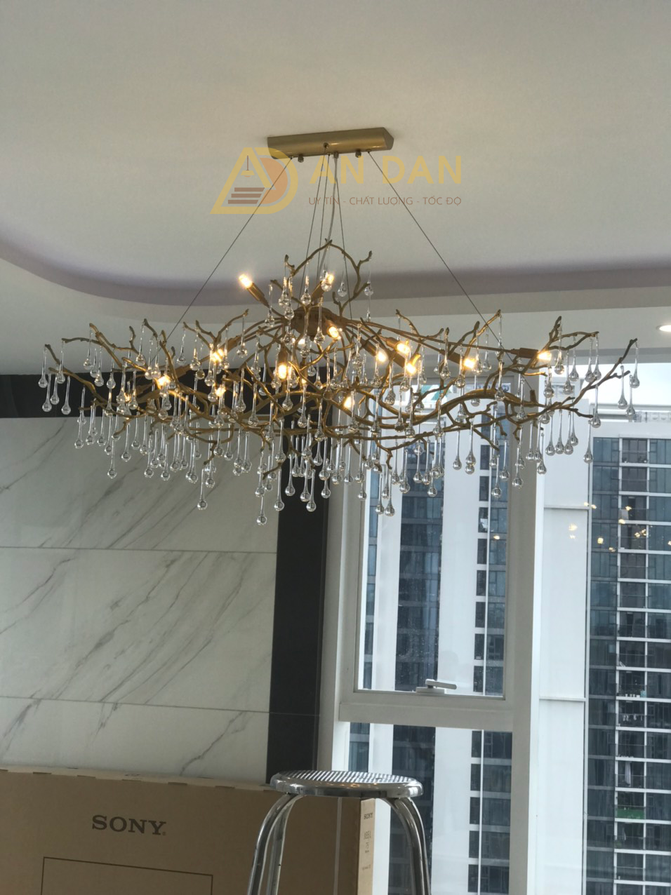 đèn thả bàn ăn nghệ thuật cành cây