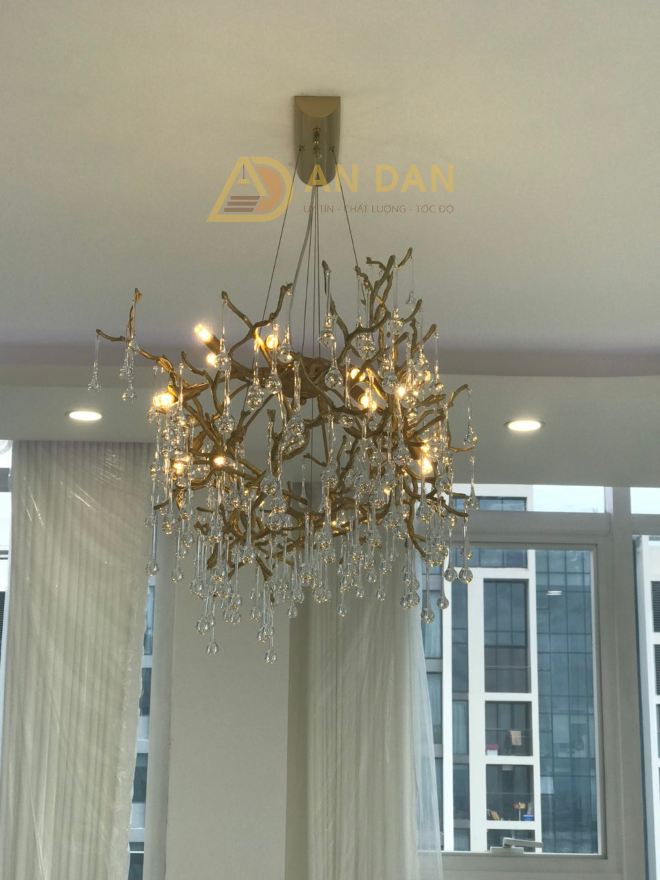 đèn thả bàn ăn nghệ thuật cành cây