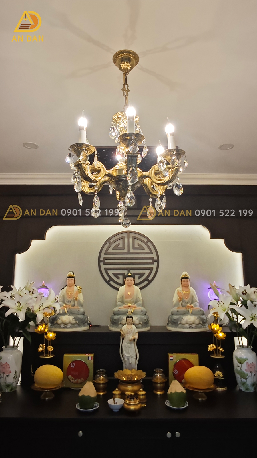 đèn đồng thả phòng thờ vạn phúc city