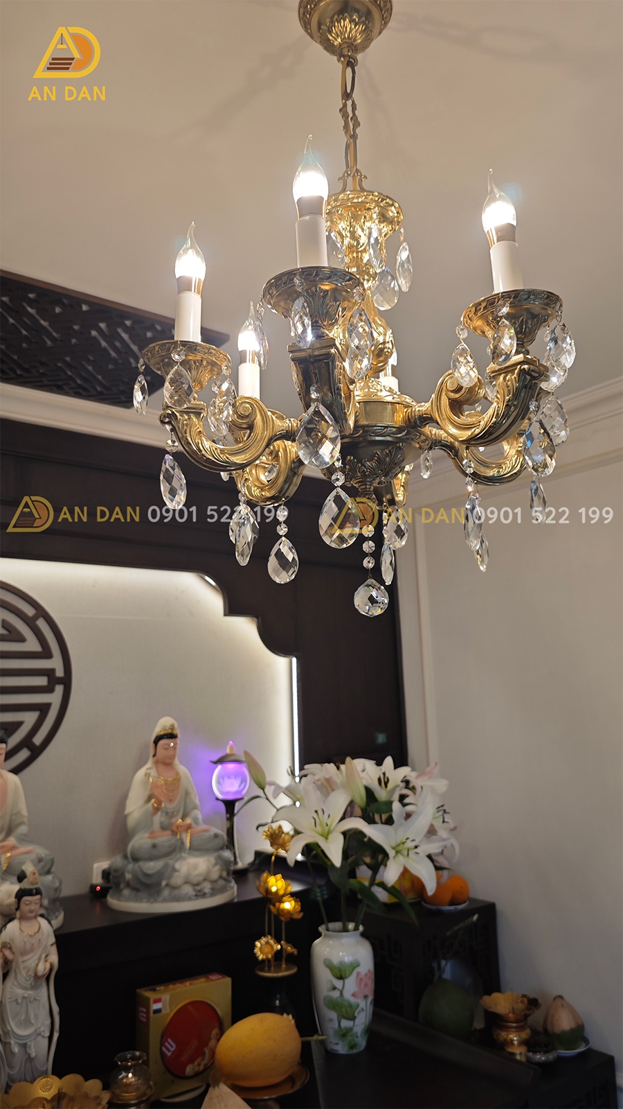 đèn đồng thả phòng thờ vạn phúc city