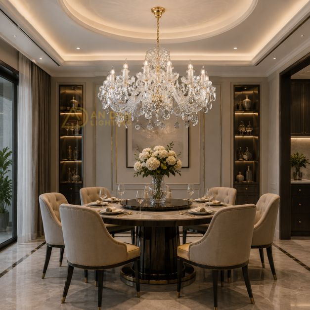 đèn thả bàn ăn tròn 6 ghế