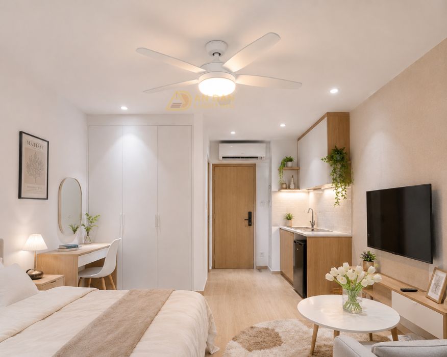 quạt trần đèn cho chung cư mini