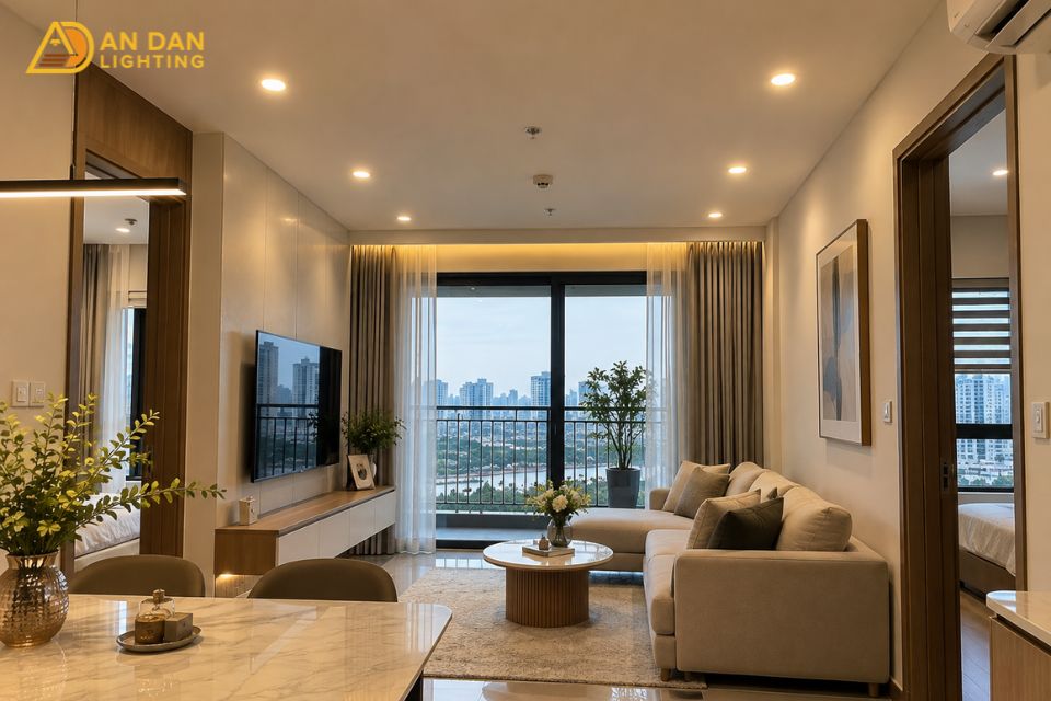 đèn led âm trần cho chung cư