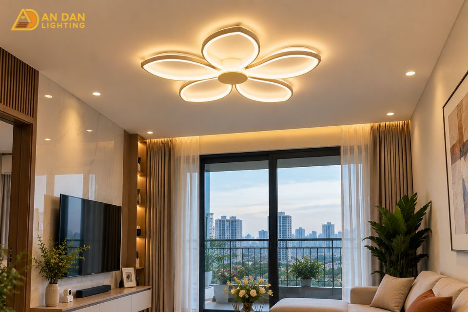 đèn ốp trần bông hoa